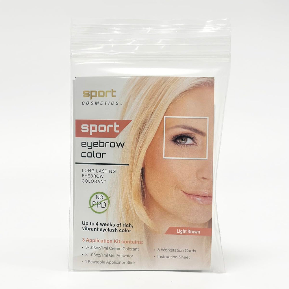 Sport Cosmetics Coloration sourcils brun clair—résiste à l'usure et à la chaleur