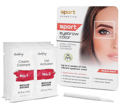 Sport Cosmetics kit coloration sourcils brun moyen pour trois applications pratique