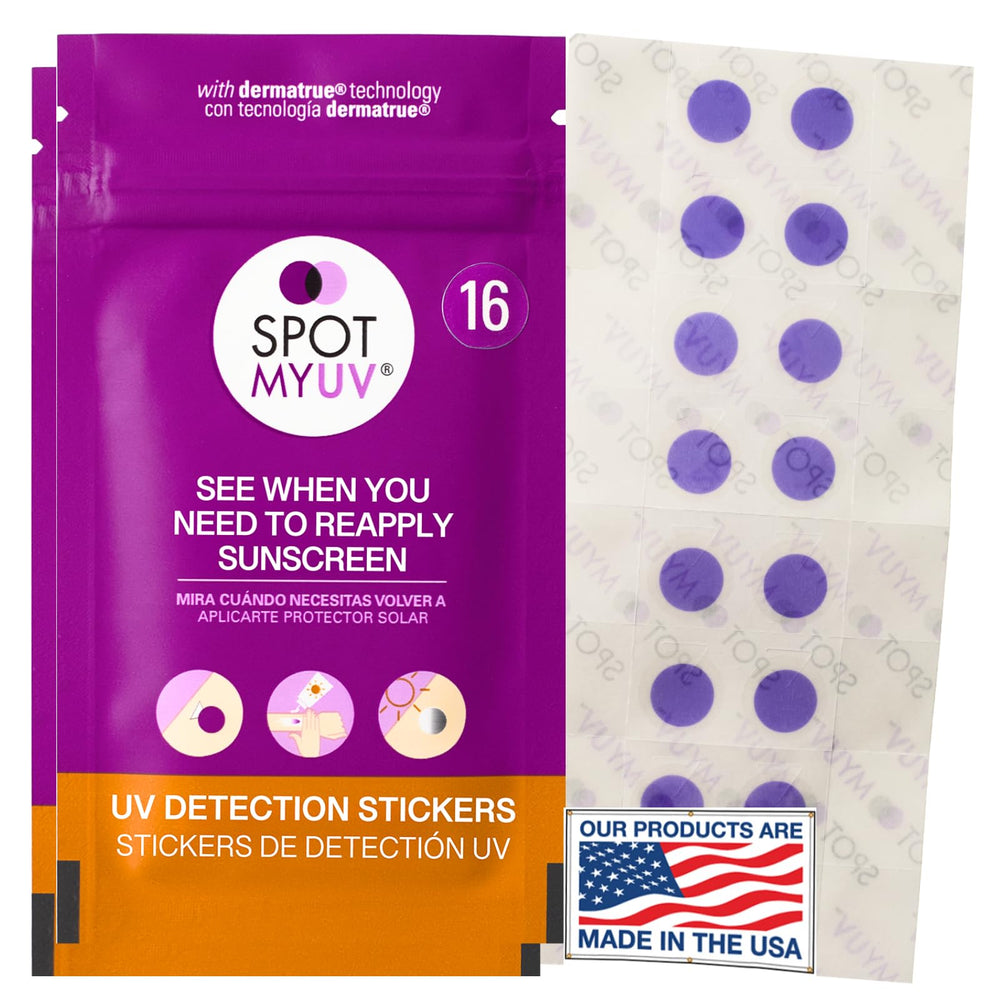 SpotMyUV pastille de détection UV montrant le niveau de protection par exposition.