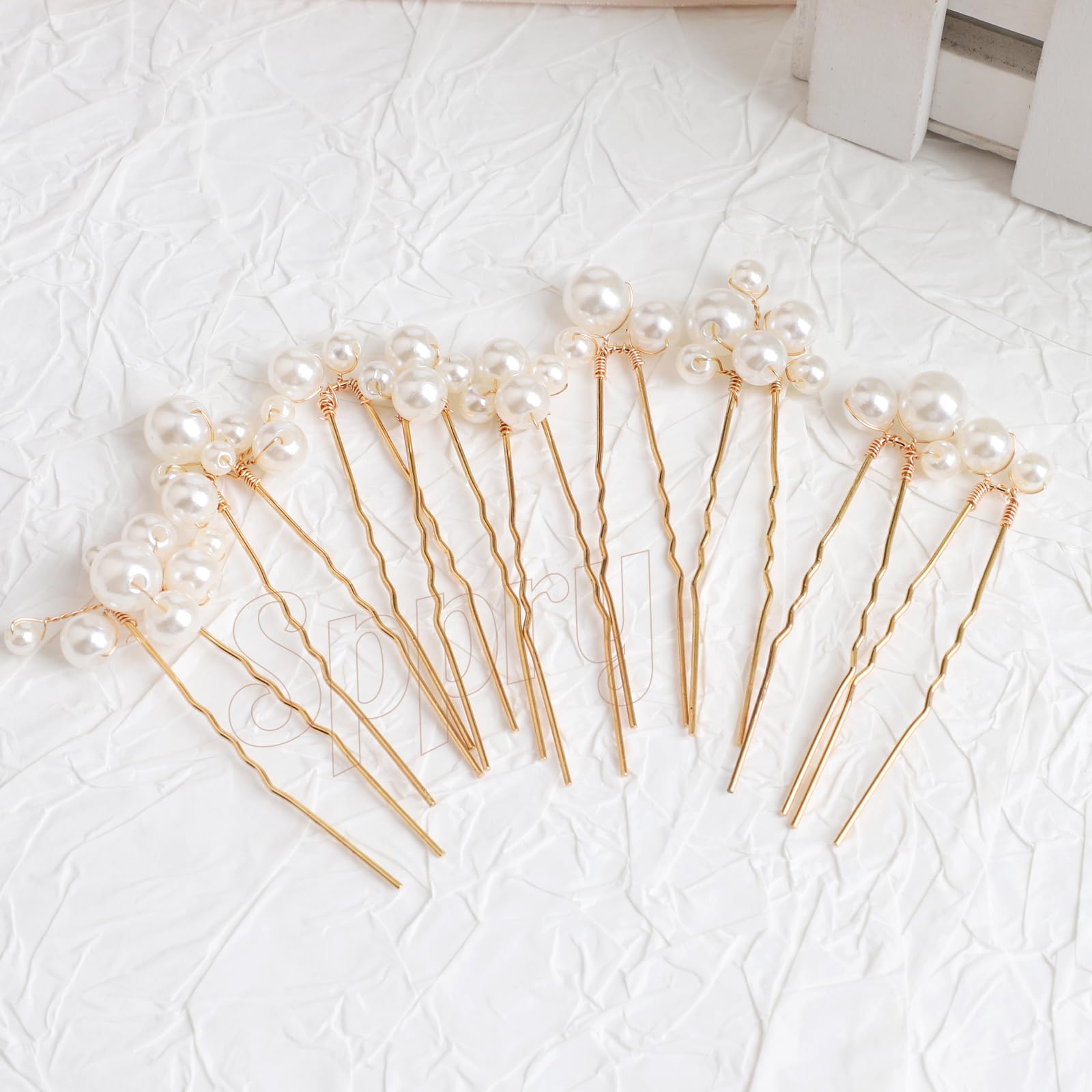 Sppry epingle-cheveux-u-perles-or-design-unique, accessoire raffiné pour mariée.