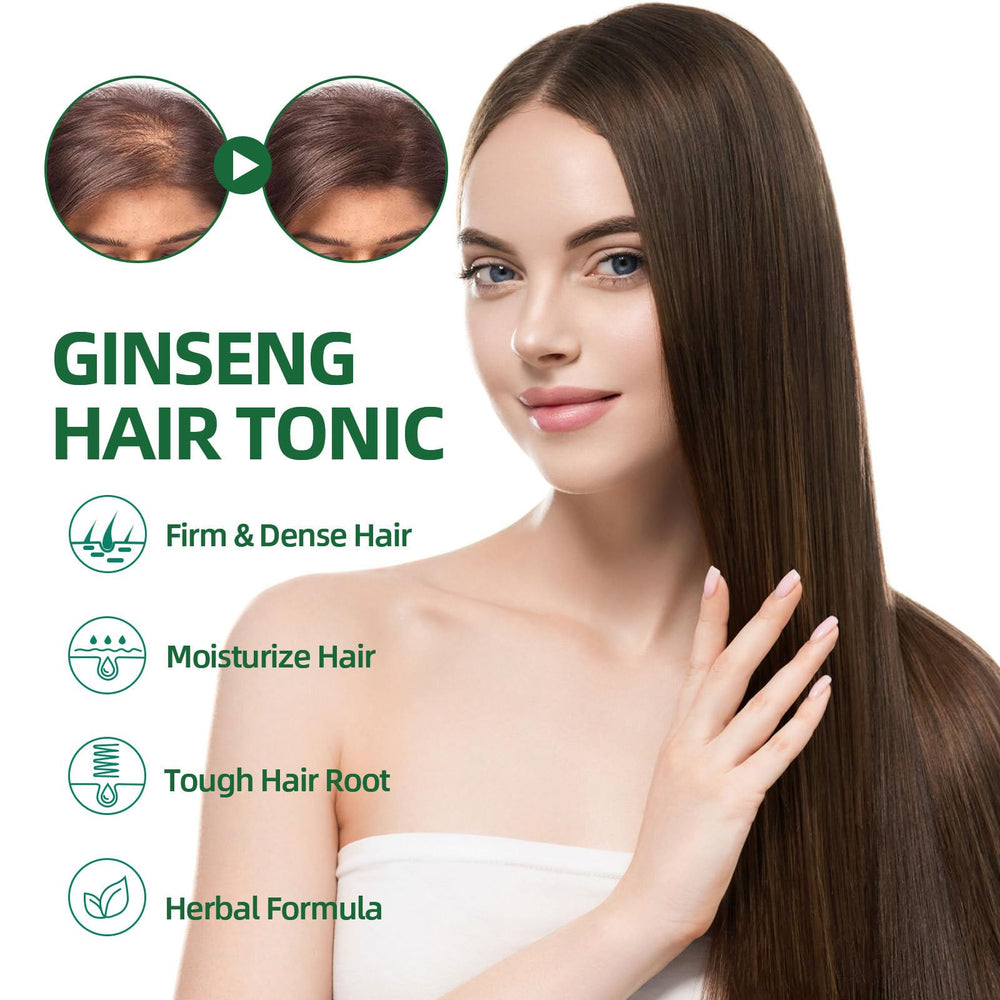 Spray Croissance Cheveux Ginseng Gingembre — vaporisation sur cheveux et cuir chevelu pour une répartition efficace.