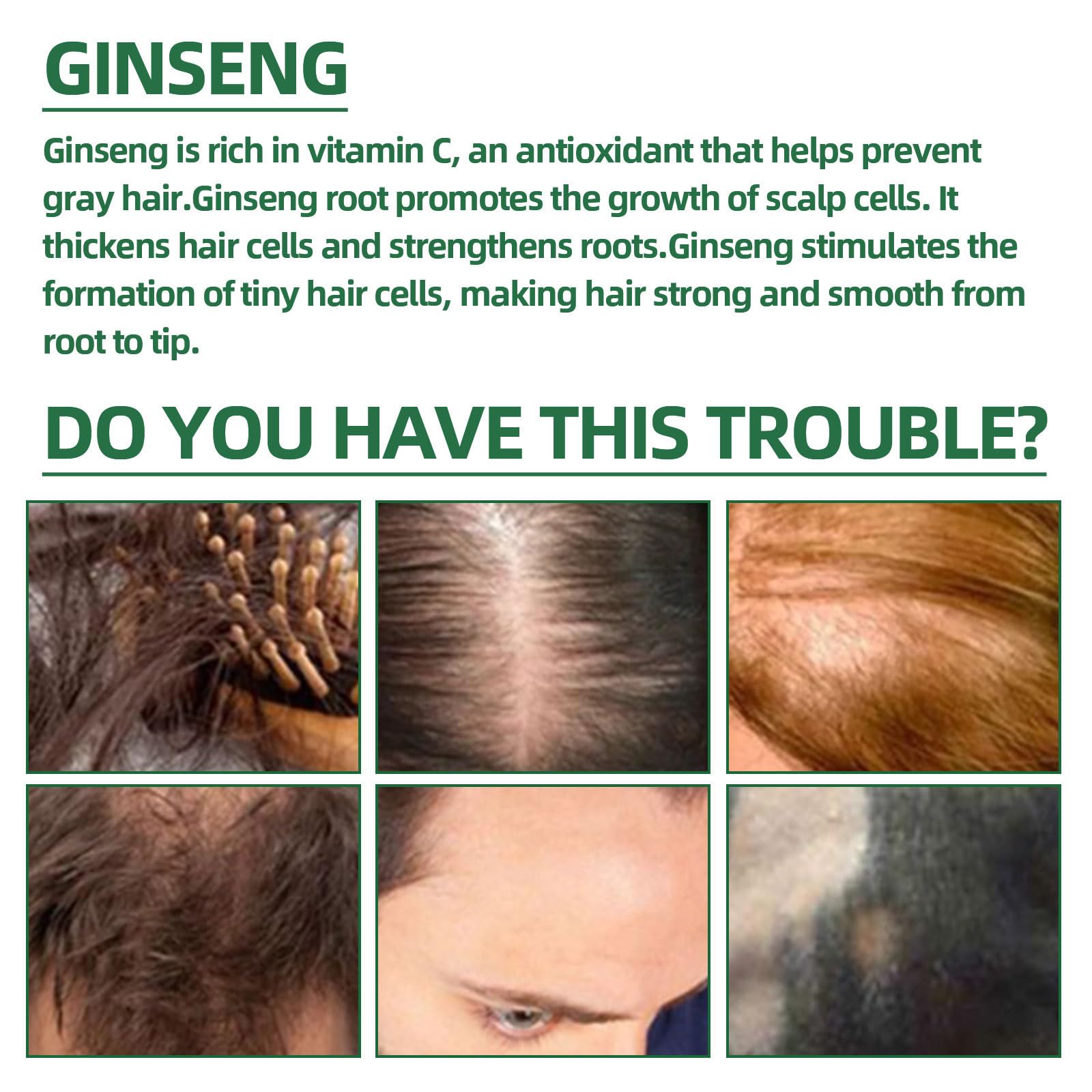 Spray Croissance Cheveux Ginseng Gingembre — application uniforme sur le cuir chevelu.