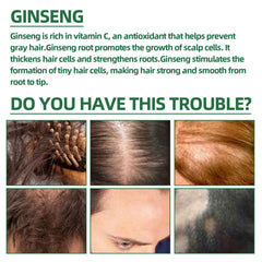 Spray Croissance Cheveux Ginseng Gingembre — application uniforme sur le cuir chevelu.