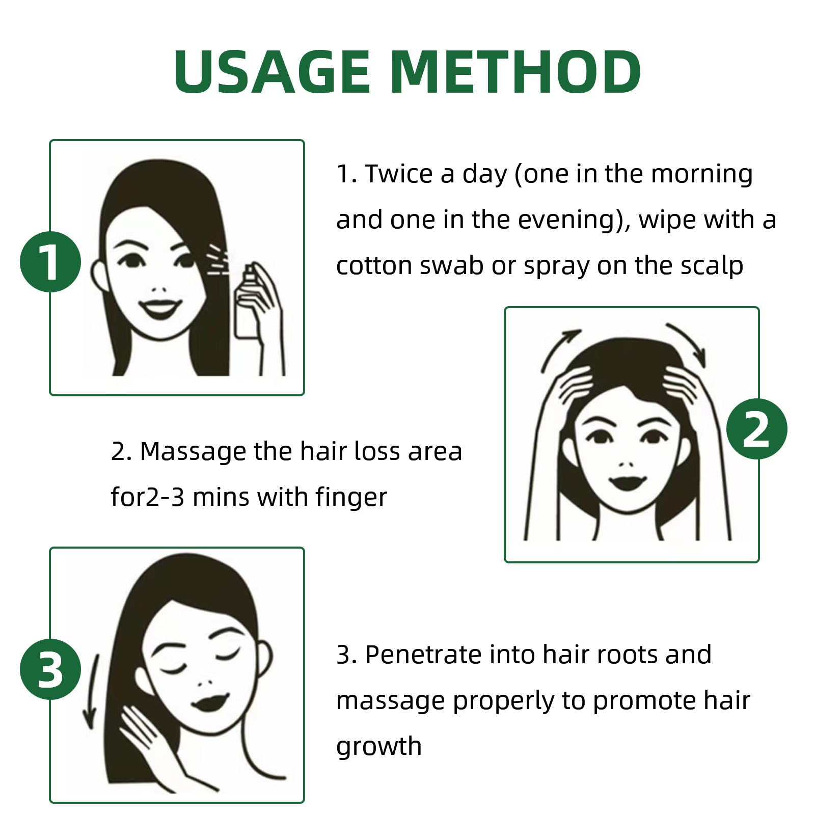 Spray Croissance Cheveux Ginseng Gingembre — effet épaississant sur les racines après utilisation.