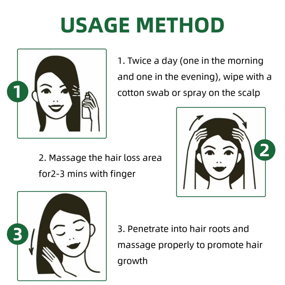 Spray Croissance Cheveux Ginseng Gingembre — effet épaississant sur les racines après utilisation.