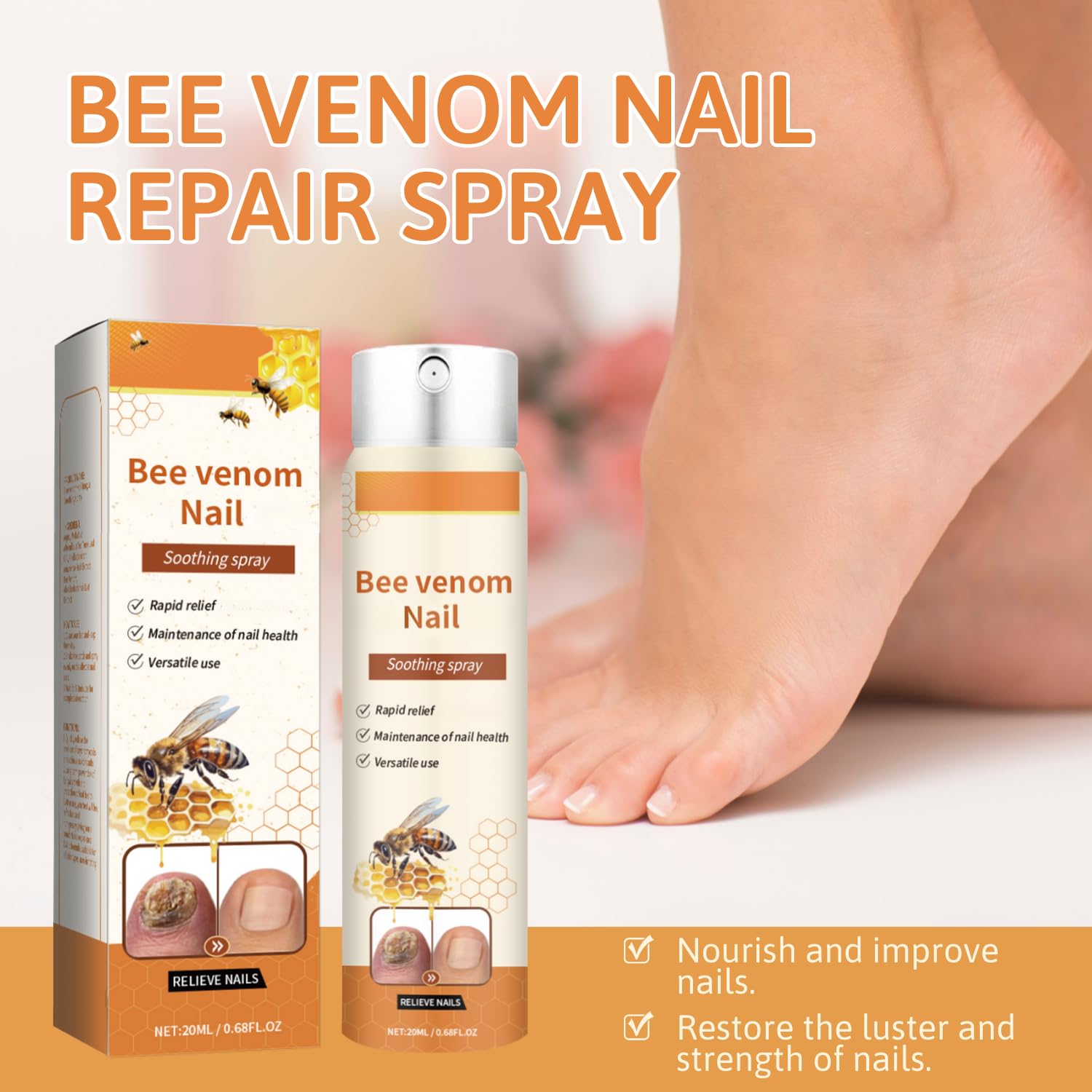 Spray Venin d'Abeille – utilisation quotidienne pour des ongles plus forts