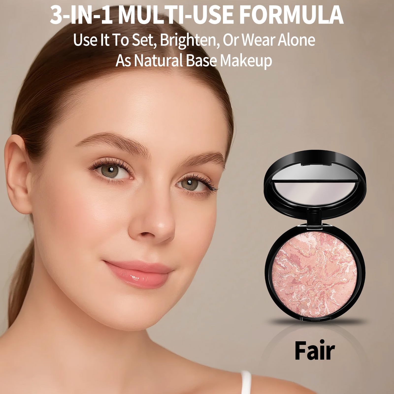 SPRINGSKY Poudre Bakee Lumineuse application homogène pour teint unifié
