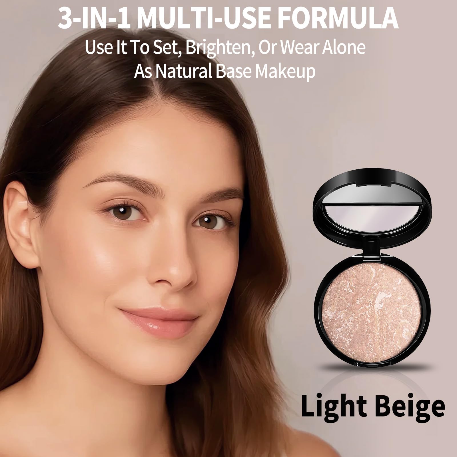 SPRINGSKY Poudre lumineuse pressée – teinte Porcelaine pour un teint clair et lumineux