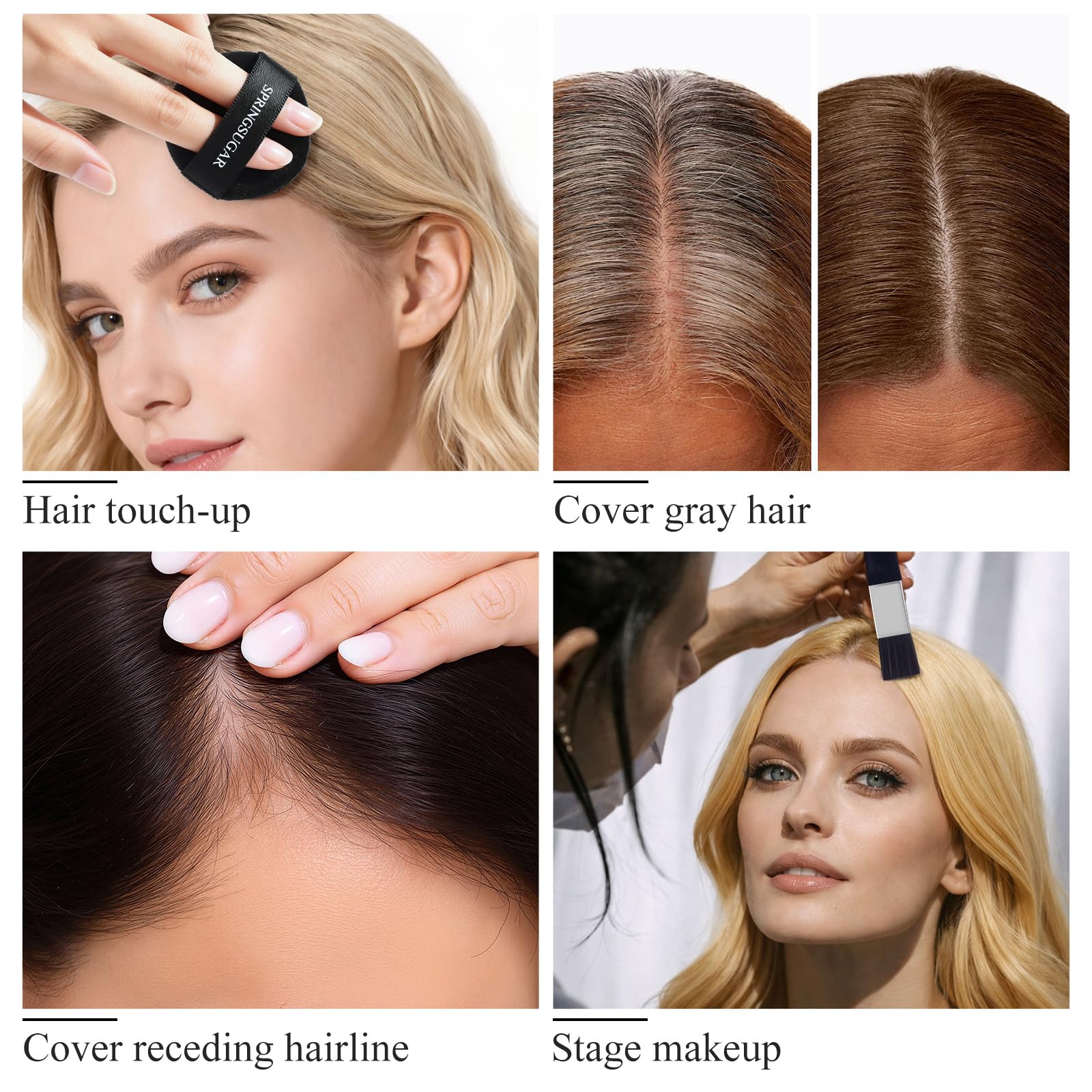 SPRINGSUGAR Root Touch Up – formule légère et facile à rincer au shampoing