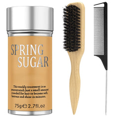 SPRINGSUGAR stick cire cheveux et brosse sanglier, contrôle immédiat des bords.