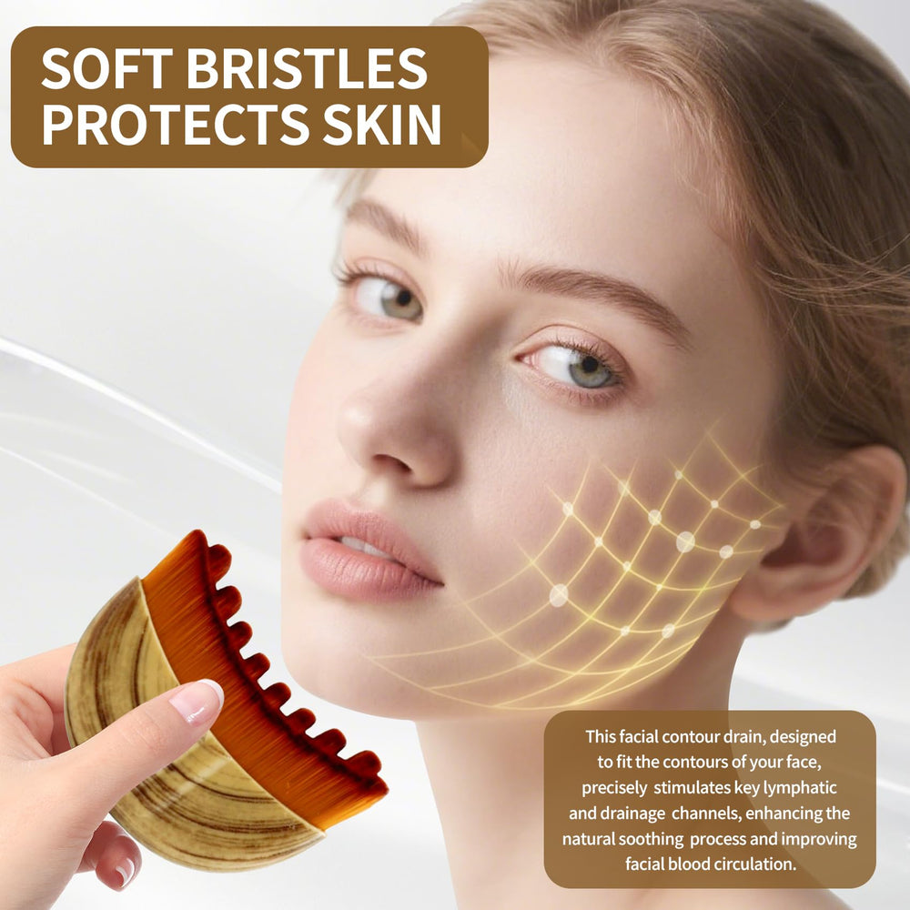 Sprsum brosse drainage lymphatique visage, soulage les tensions et améliore la texture cutanée.