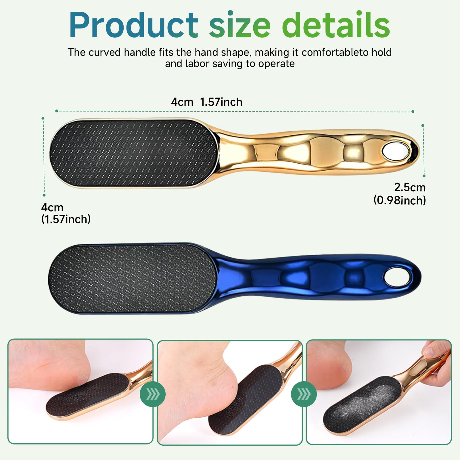 Sprsum nano-verre pied-file or bleu : finition douce à domicile pour pédicure
