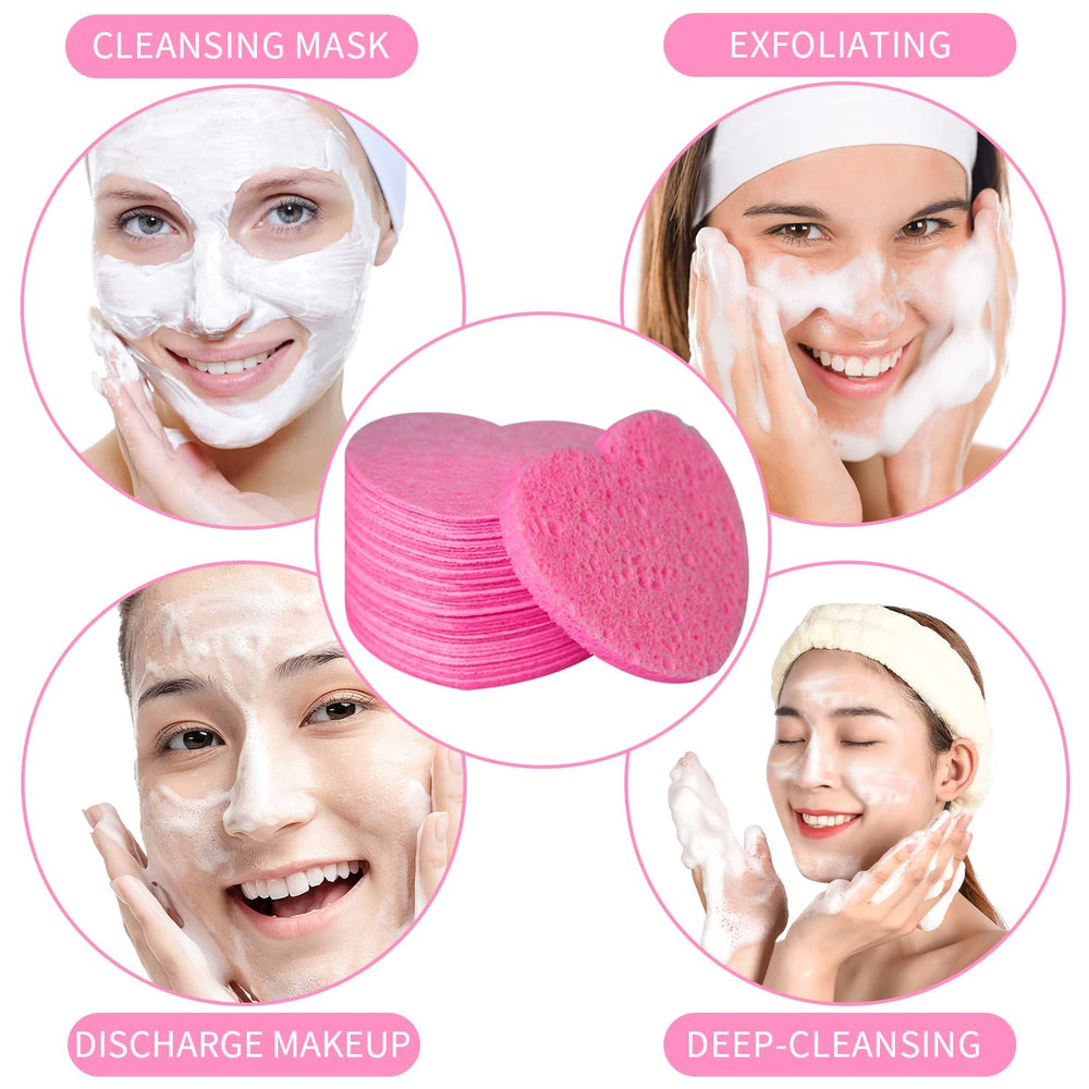 Éponge Spunspon cœur rose, accessoire de soin pratique