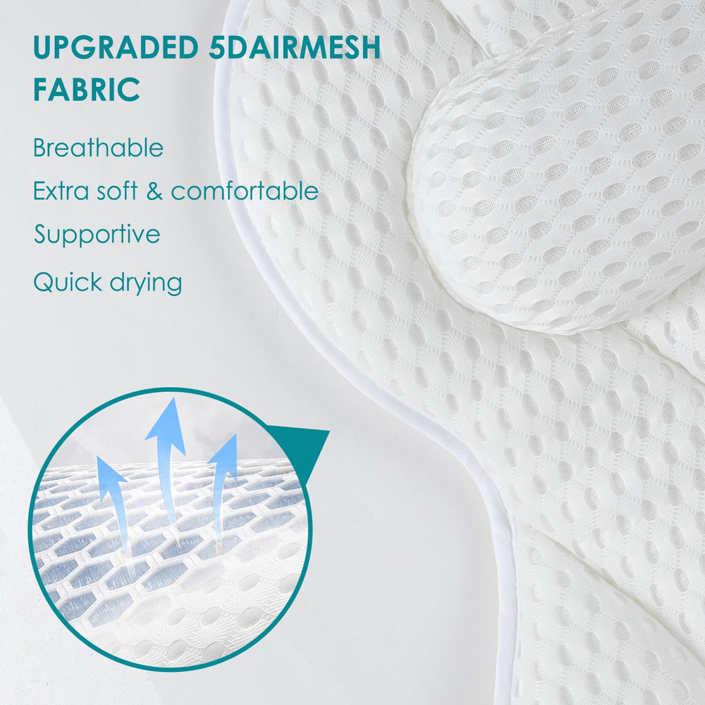 Oreiller SQLHM taille standard adapté à la plupart des baignoires.