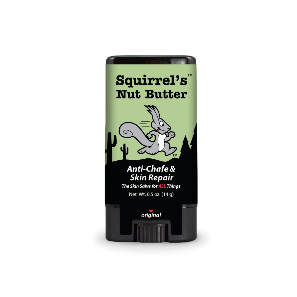 Squirrel's Nut Butter stick anti-frottement en voyage protégeant la peau des frottements pendant les déplacements.