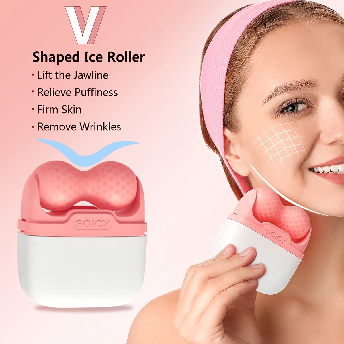 SRAVON Ice Roller favorise le contour du menton avec action froide précise.