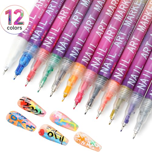 SRIOIO stylo nail art pointe fin 0,5 mm pour des tracés précis et nets.