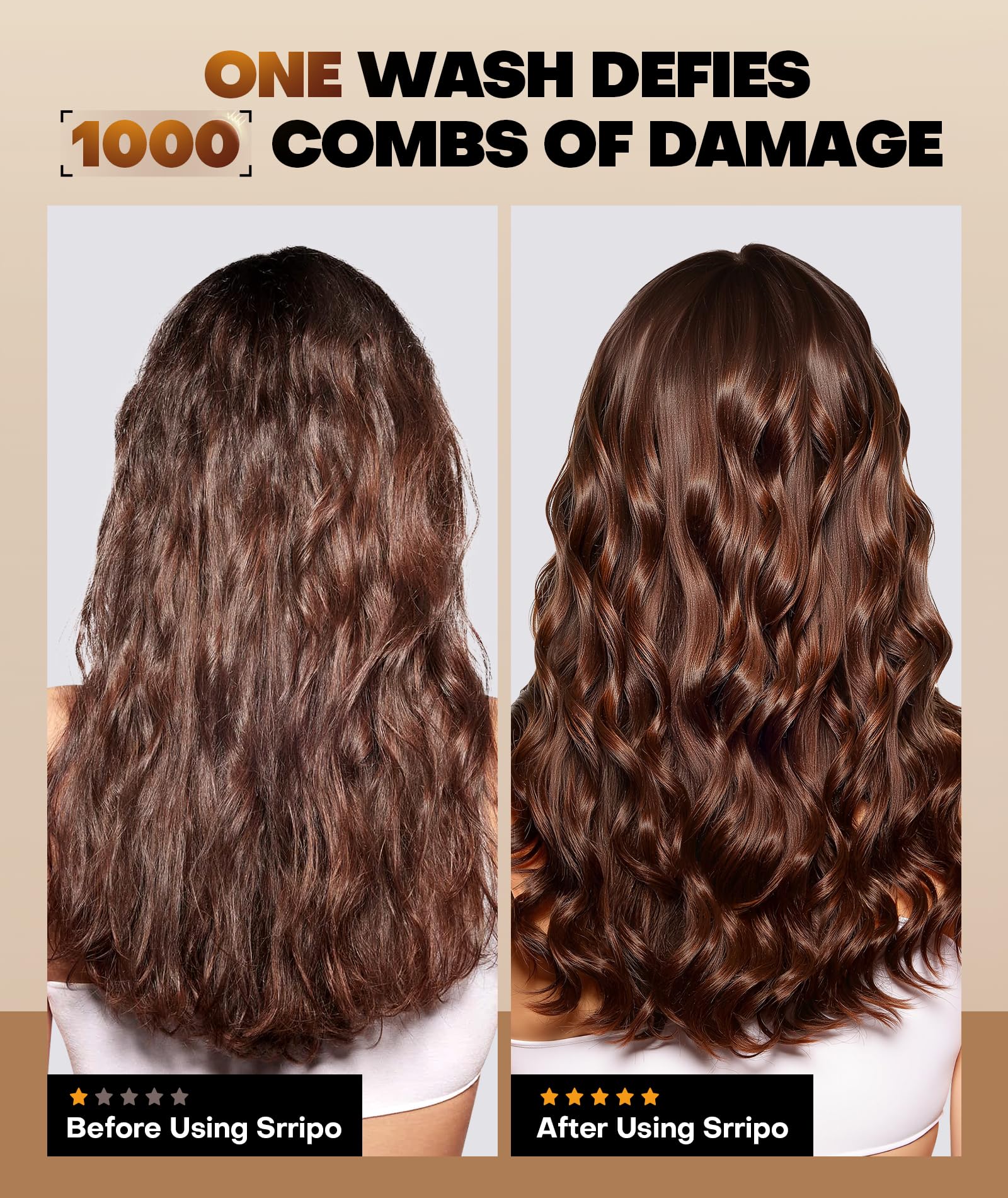 Srripo Masque Cheveux Kératine : Protéines réparatrices pour démêlage facile.