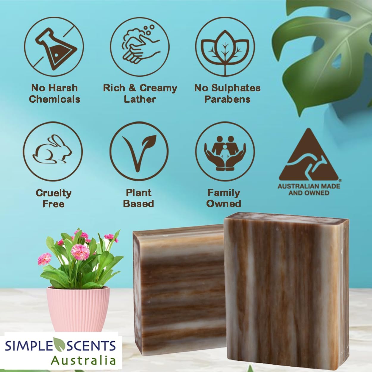 SSA Savon Santal beurre de karité pour hydratation naturelle de la peau.