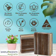 SSA Savon Santal beurre de karité pour hydratation naturelle de la peau.