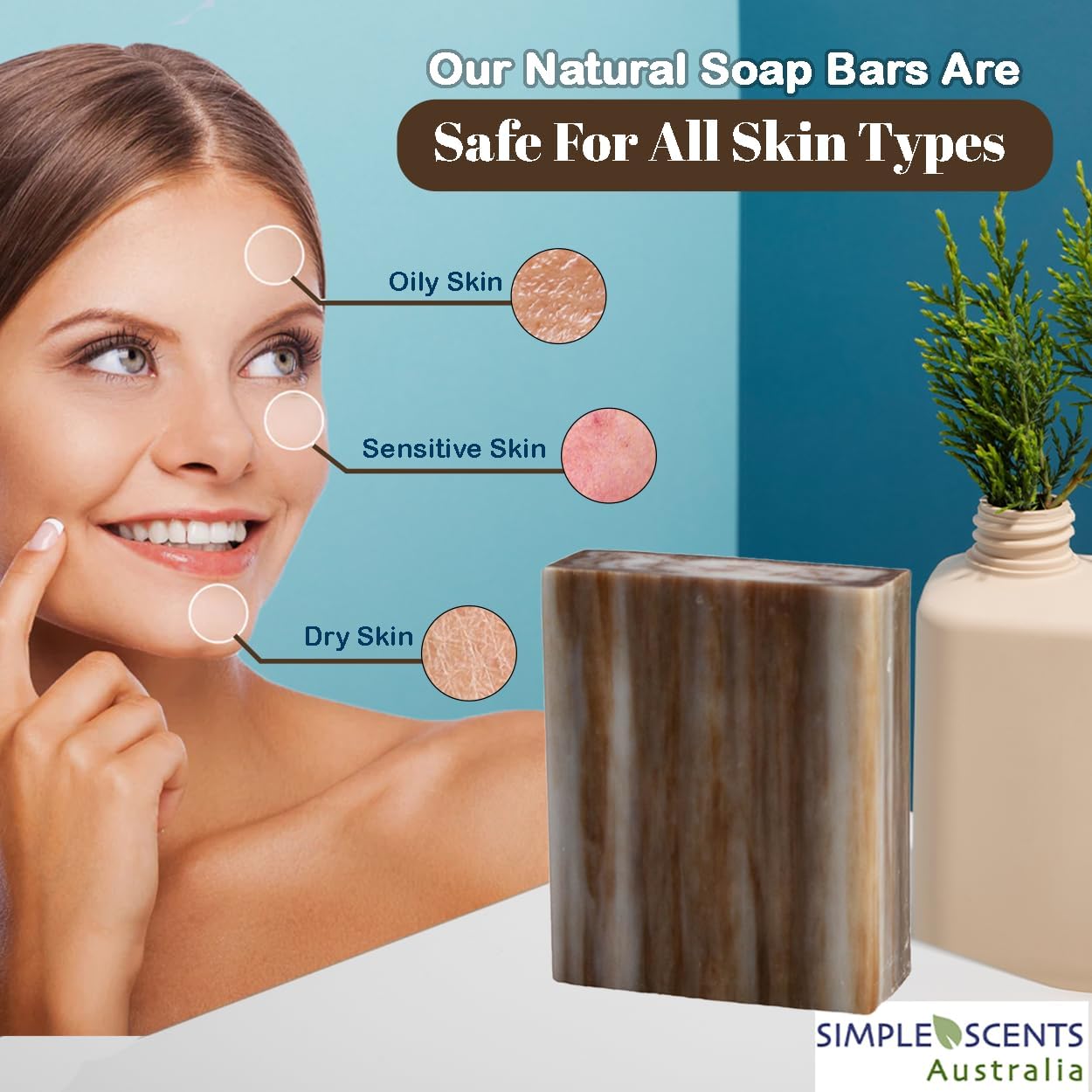 SSA Savon Santal ingrédients naturels et sûrs pour la peau.