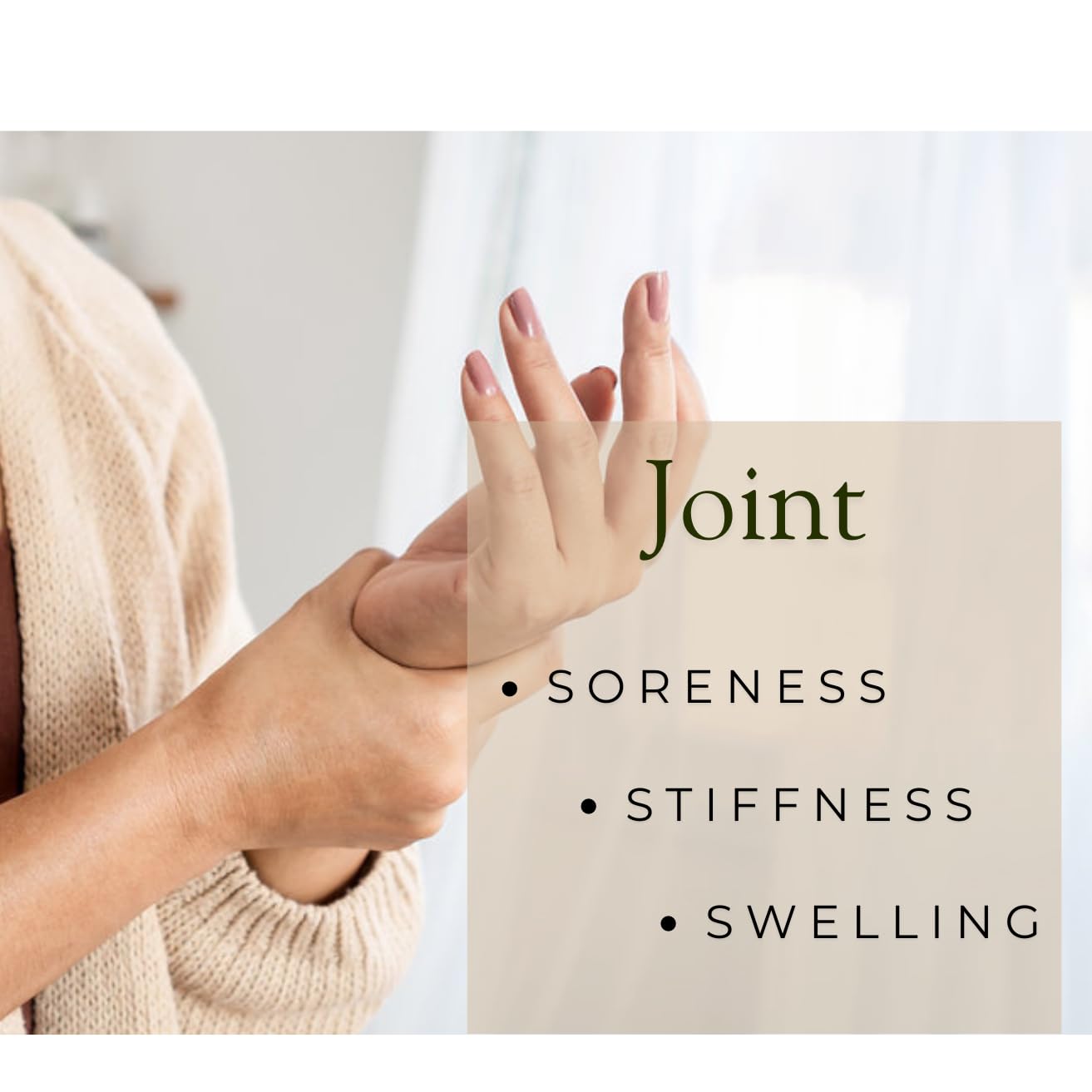 Application ciblée sur le genou avec l’huile de comfrey SSF Organics.
