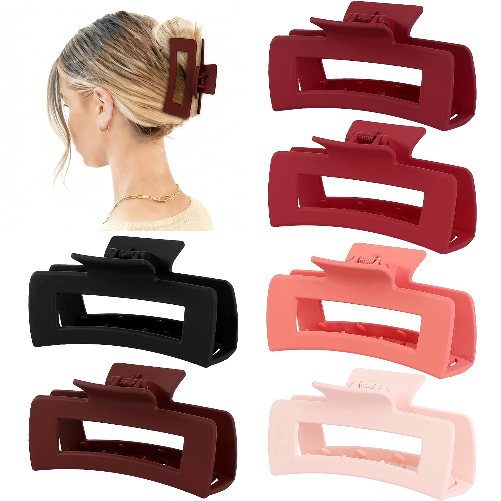 Pinces cheveux rectangle rouge Sisiaipu, robustes et faciles à utiliser.