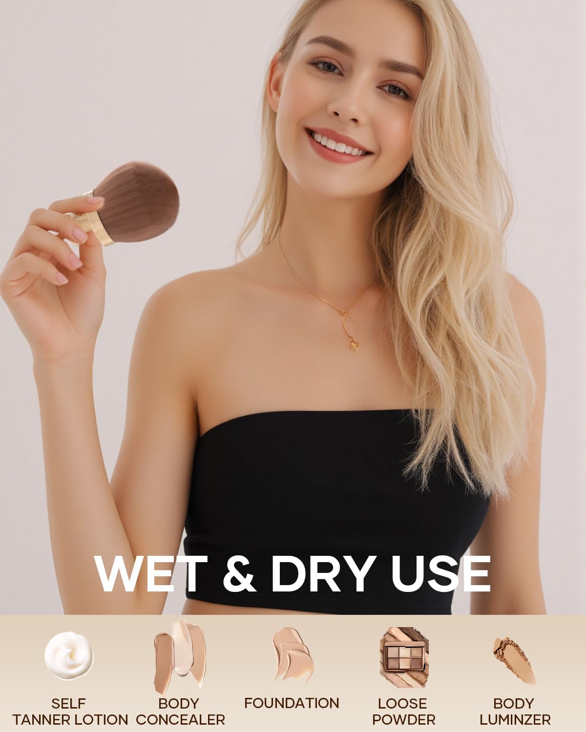Pinceau ssouwao oval 75 mm pour un fini sans pores sur les jambes.