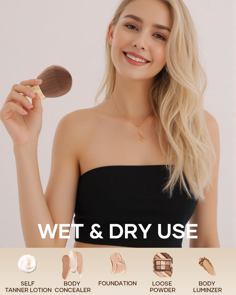 Pinceau ssouwao oval 75 mm pour un fini sans pores sur les jambes.