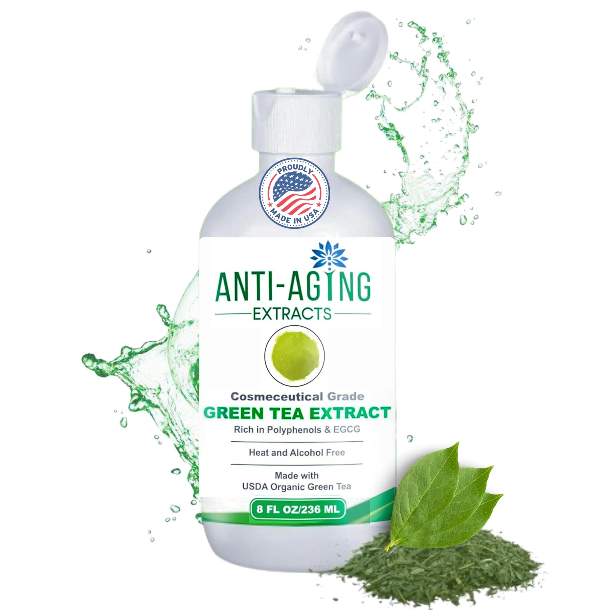 St. Croix Extrait Thé Vert Pur – compte-gouttes pratique pour routine quotidienne.