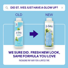 St. Ives grains exfoliants visibles pour peau lisse après chaque douche.