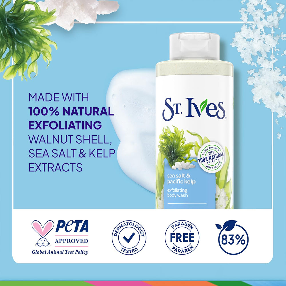 St. Ives parfum frais et marin qui rafraîchit l'expérience de douche.