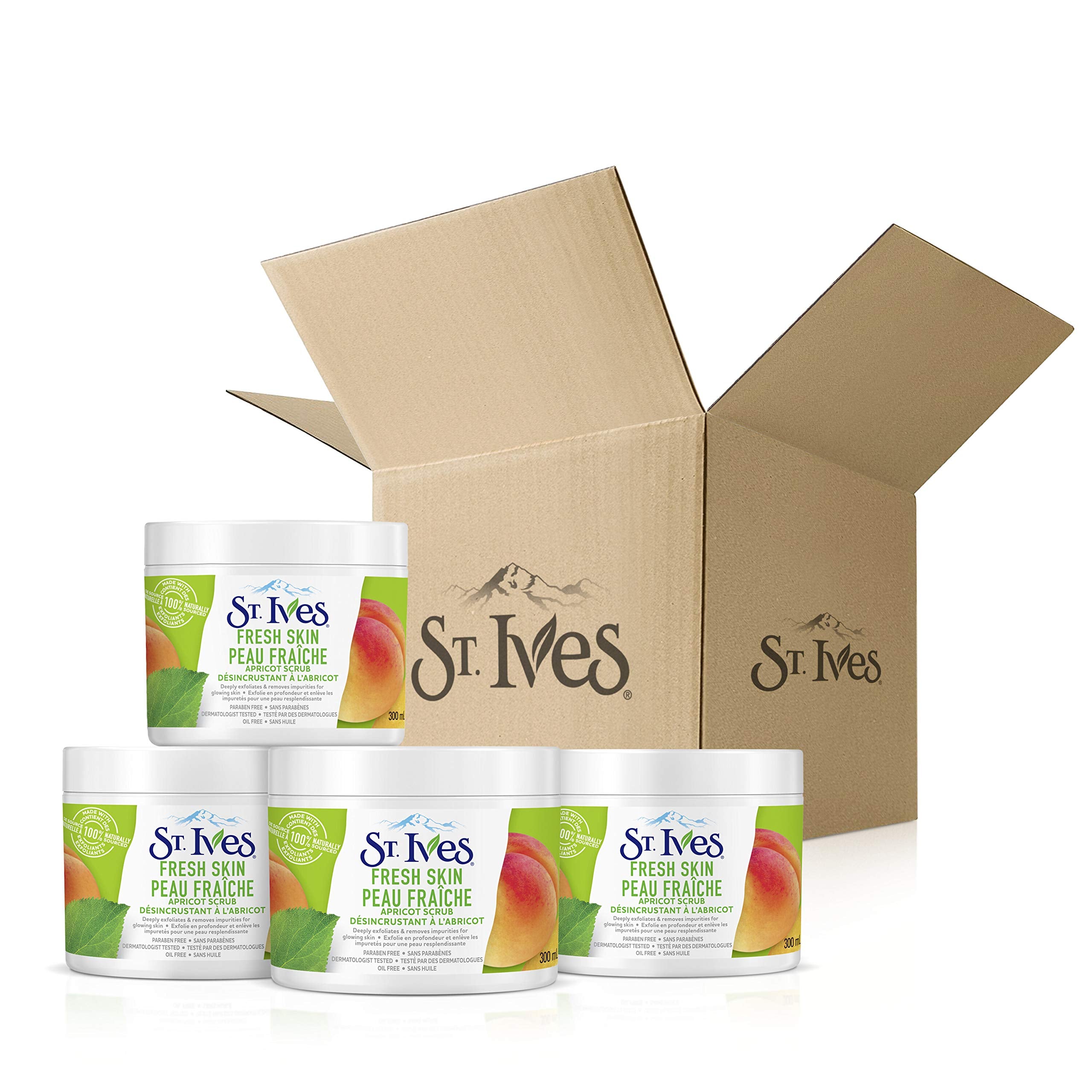 St. Ives Fresh Skin Scrub action purifiante et rafraichissante sur la peau.
