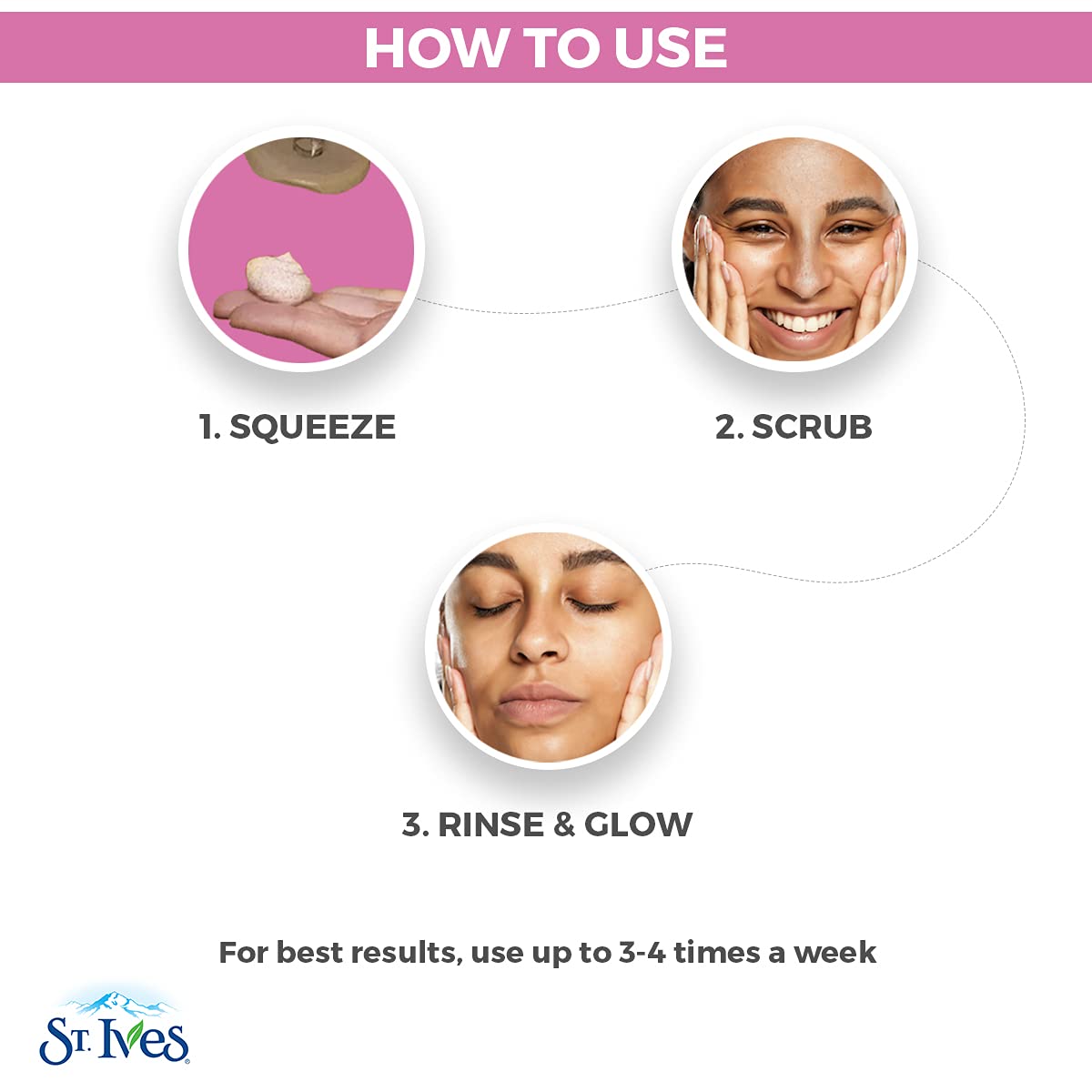 St. Ives Gommage Visage peau lumineuse après chaque utilisation.
