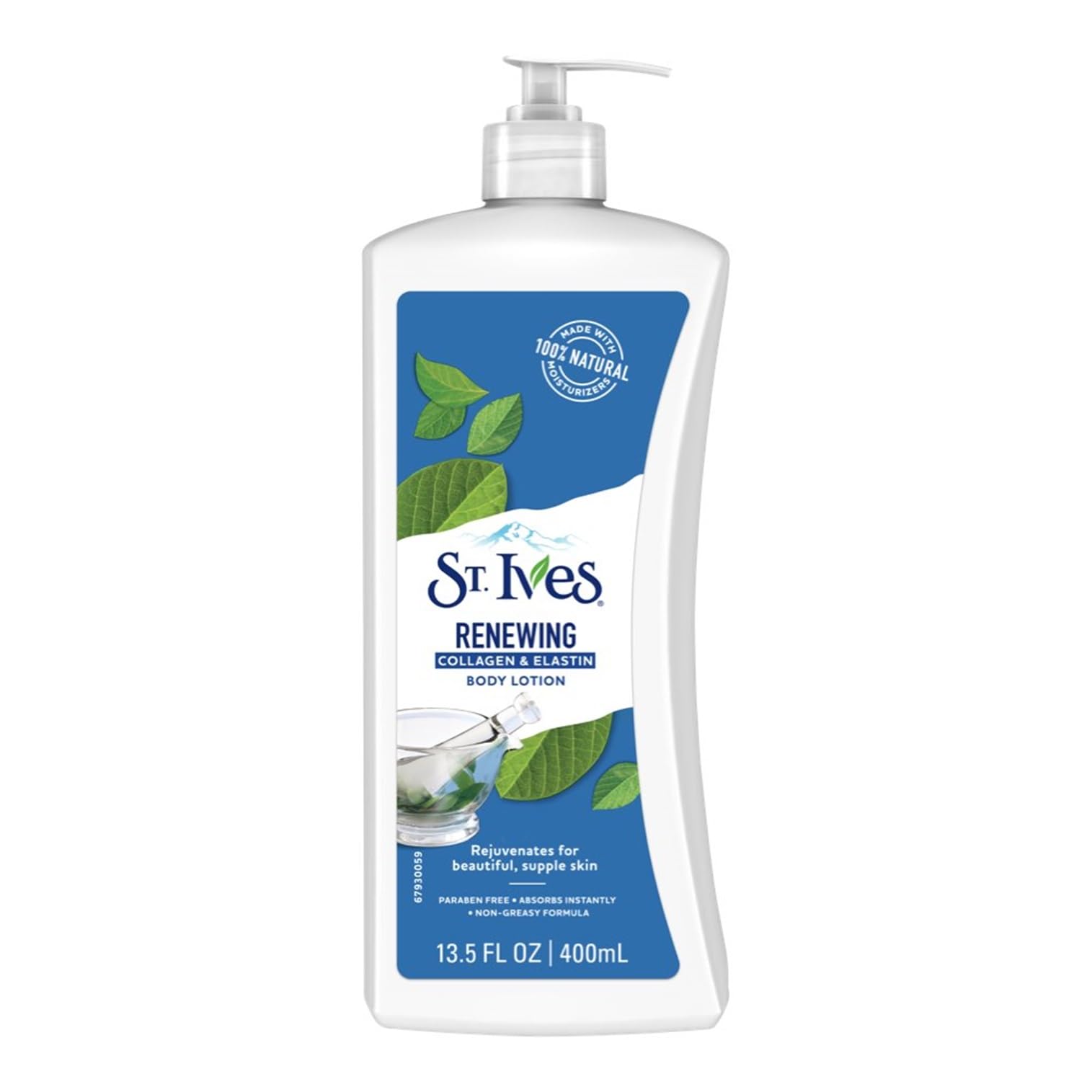St. Ives Lotion Corps Renouvelante – bouteille-pompe hydratante et pratique.