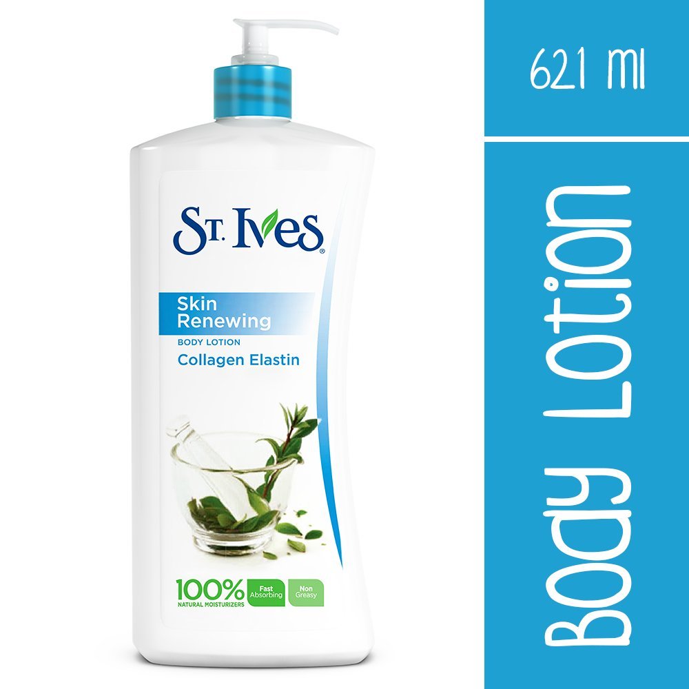 St. Ives lotion renouvelante pour mains et corps, absorption rapide.
