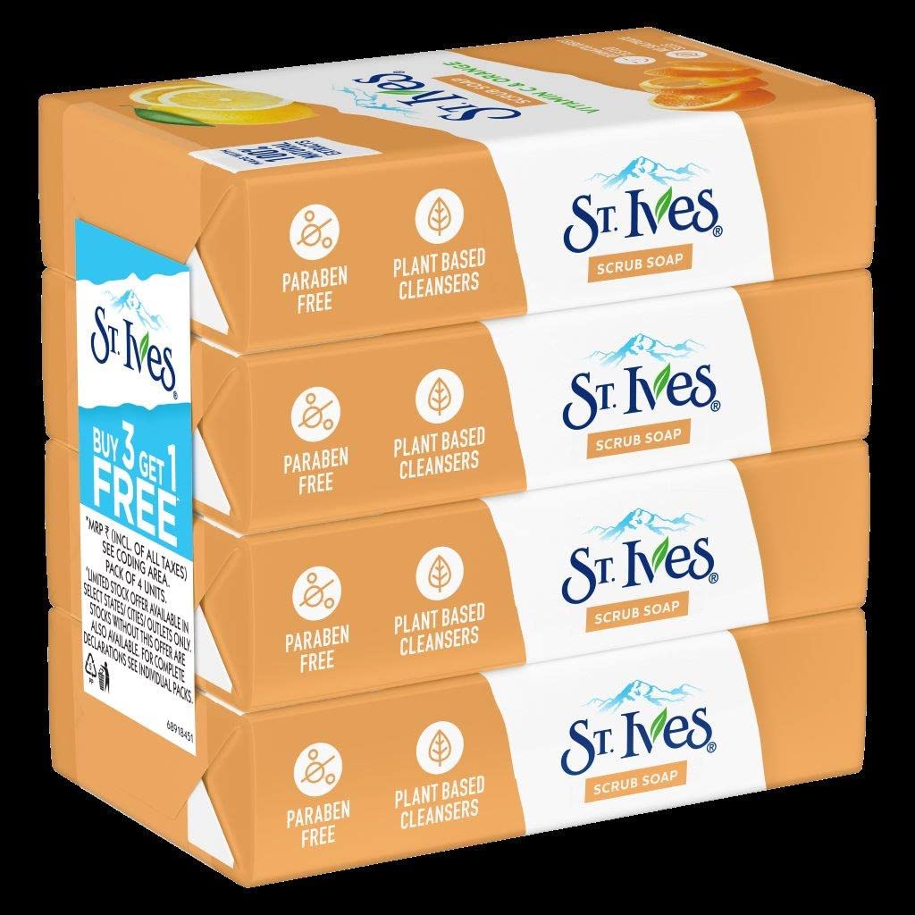 St. Ives Savon-bar exfoliant pour douche, parfum frais et revitalisant