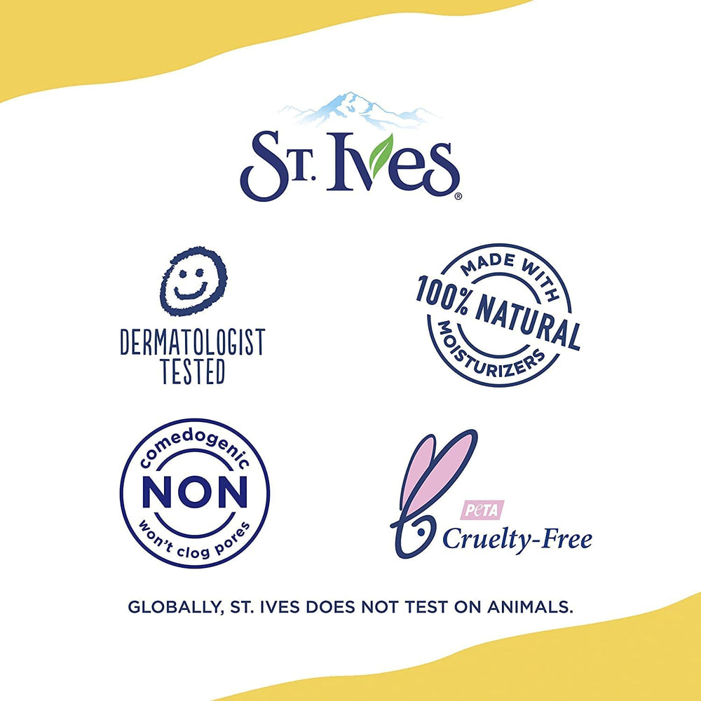Application quotidienne avec St. Ives sur visage et cou.