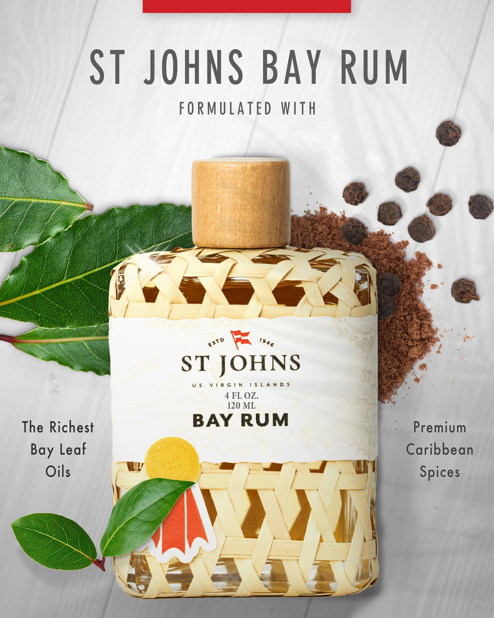 Bouteille FishPot tissée de St. John Bay Rum, design artisanal unique.
