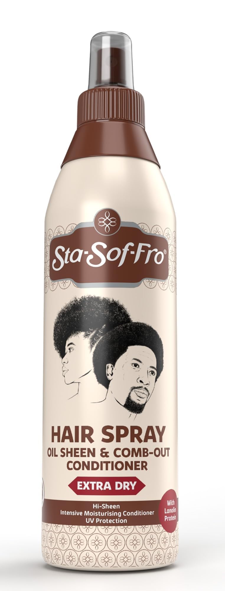 Sta-Sof-Fro Bouteille spray-cheveux, démêlage précis et application en douceur.