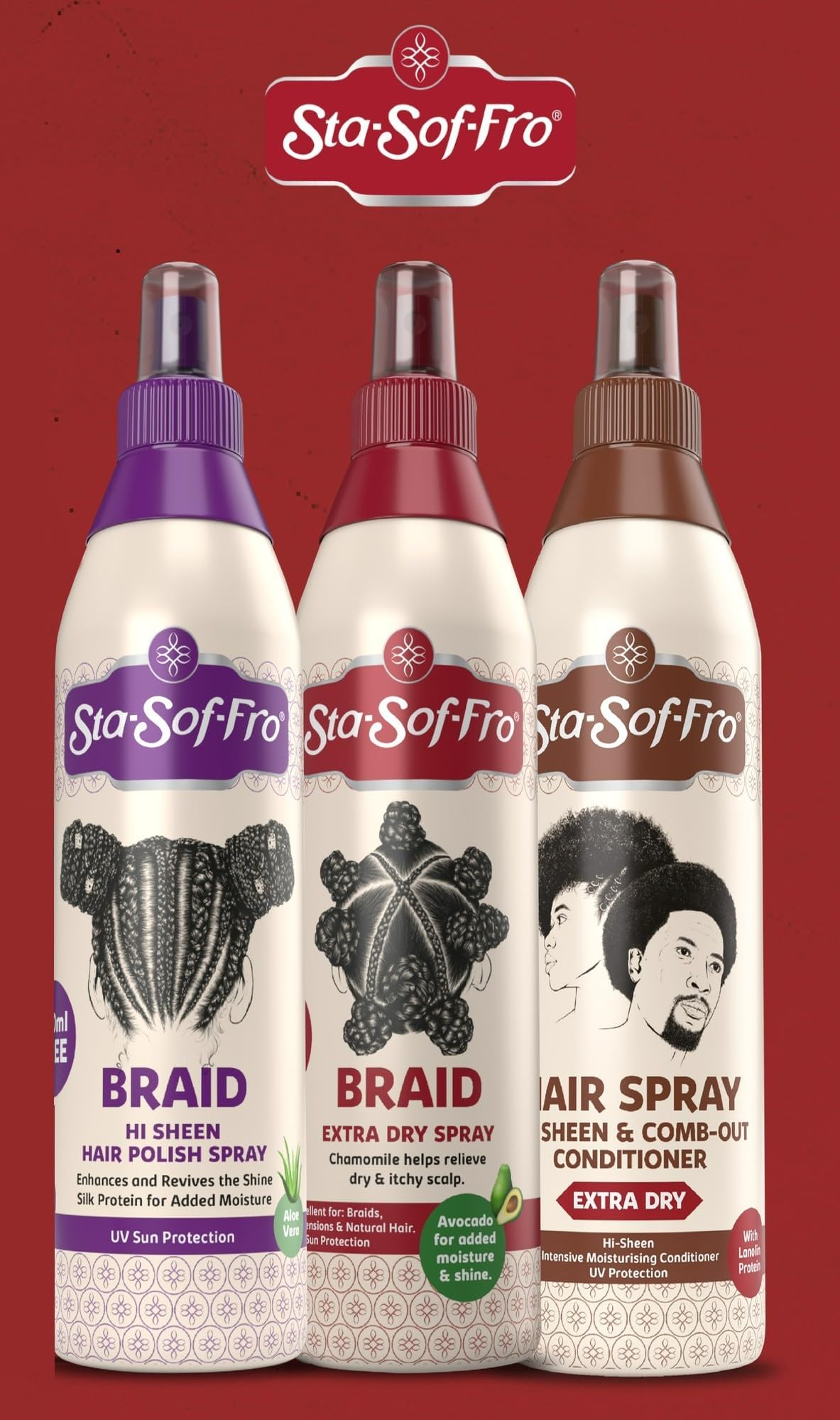 Sta-Sof-Fro Démêlage avant coiffage, cheveux faciles à démêler.