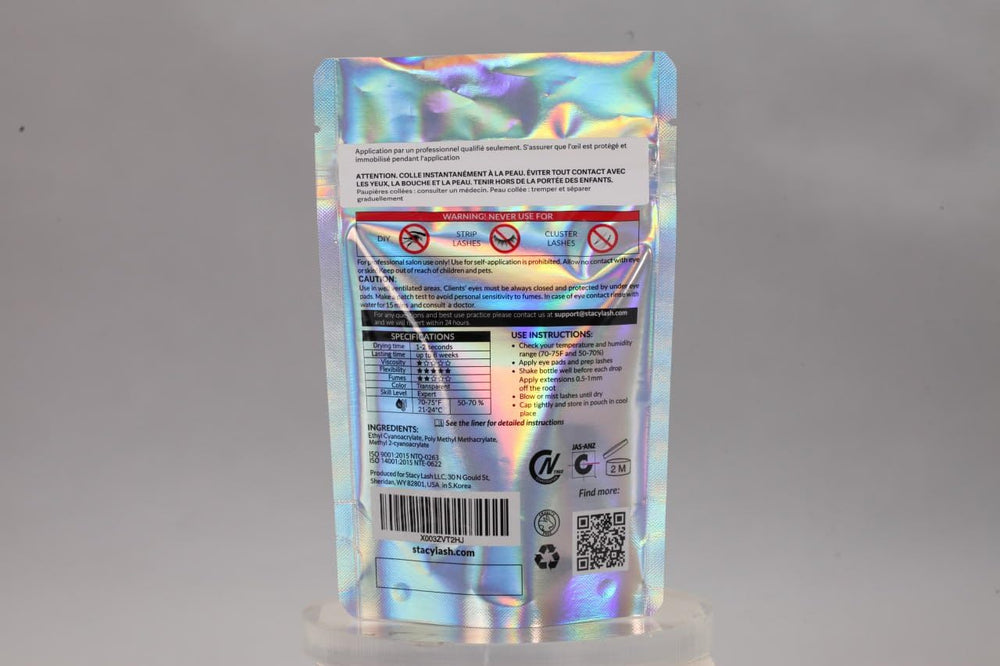 Compatibilité avec extensions colorées STACY LASH Crystal Clear.