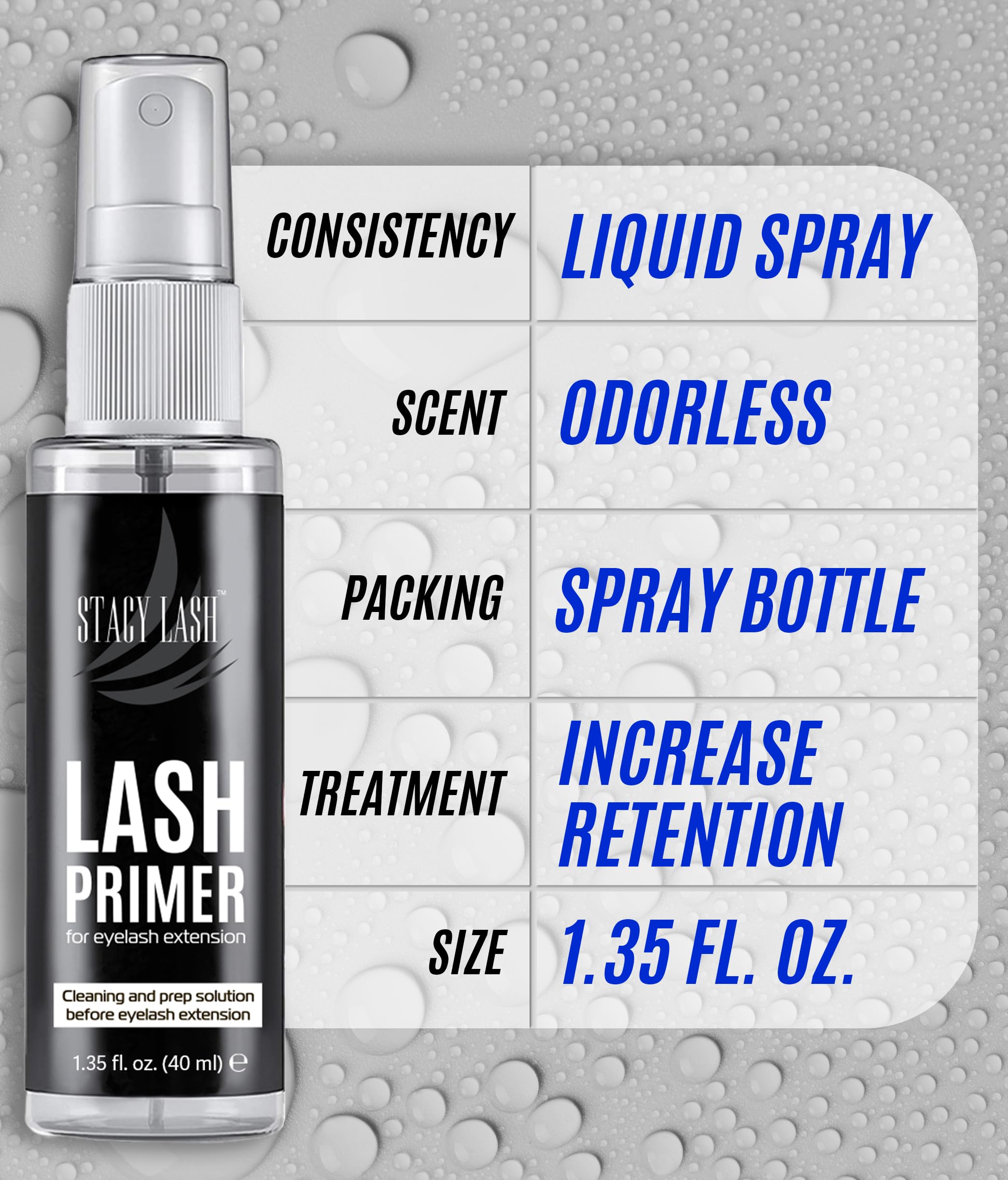STACY LASH pré-traitement après shampoing, cils naturels préparés.