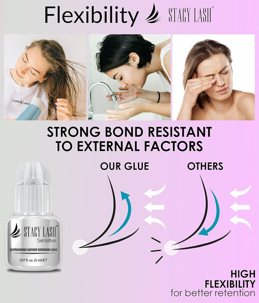 Formule sans latex STACY LASH Sensitive, réduction potentiel d irritation.