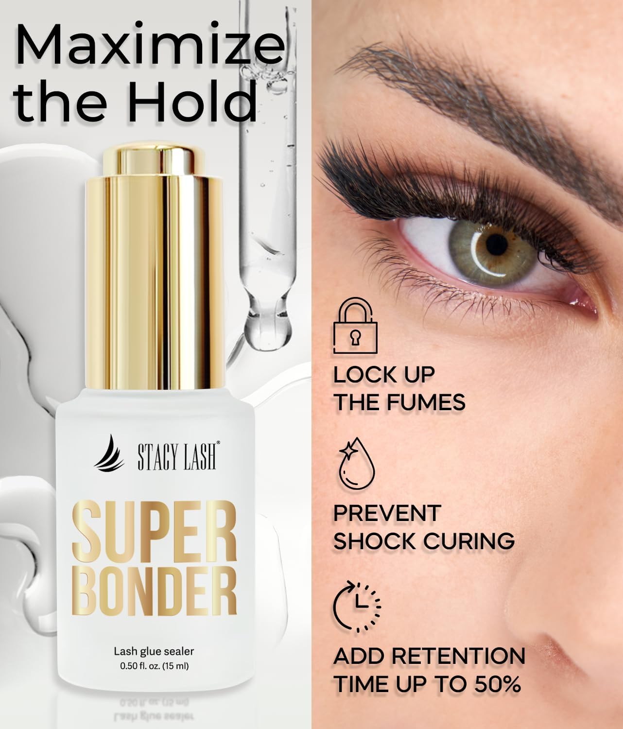 STACY LASH Super Bonder – formule étanche renforçant l’adhérence des extensions