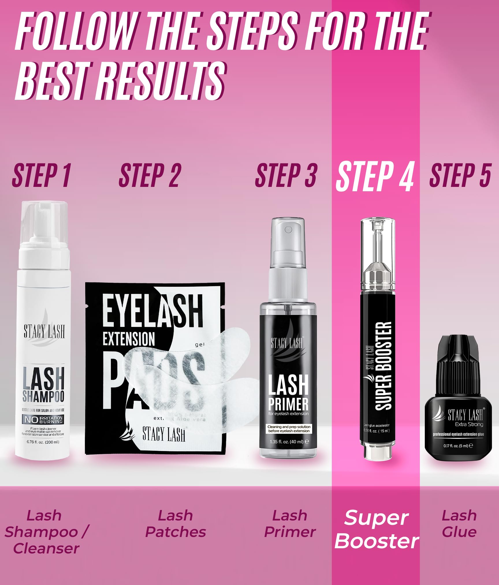 Maintien des fans préfabriqués sans fermeture grâce au Booster STACY LASH.