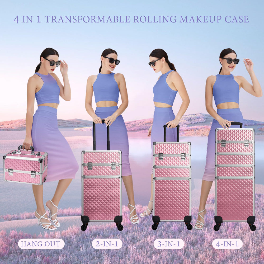 Coffret maquillage Stagiant grande capacité et compartiment inférieur pratique pour outils.