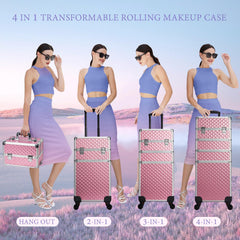 Coffret maquillage Stagiant grande capacité et compartiment inférieur pratique pour outils.