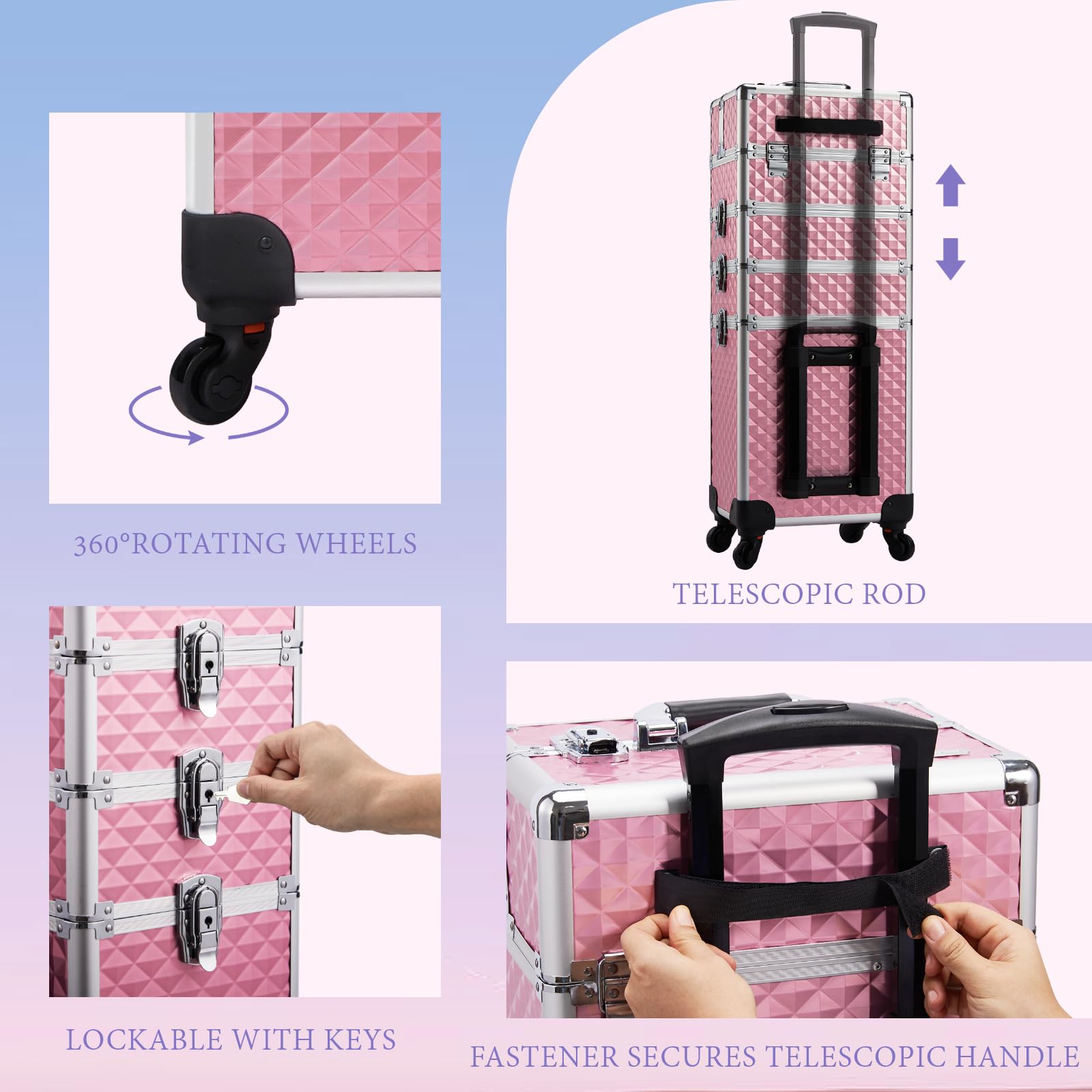 Intérieur en polyester résistant du coffret Stagiant, facile à nettoyer.
