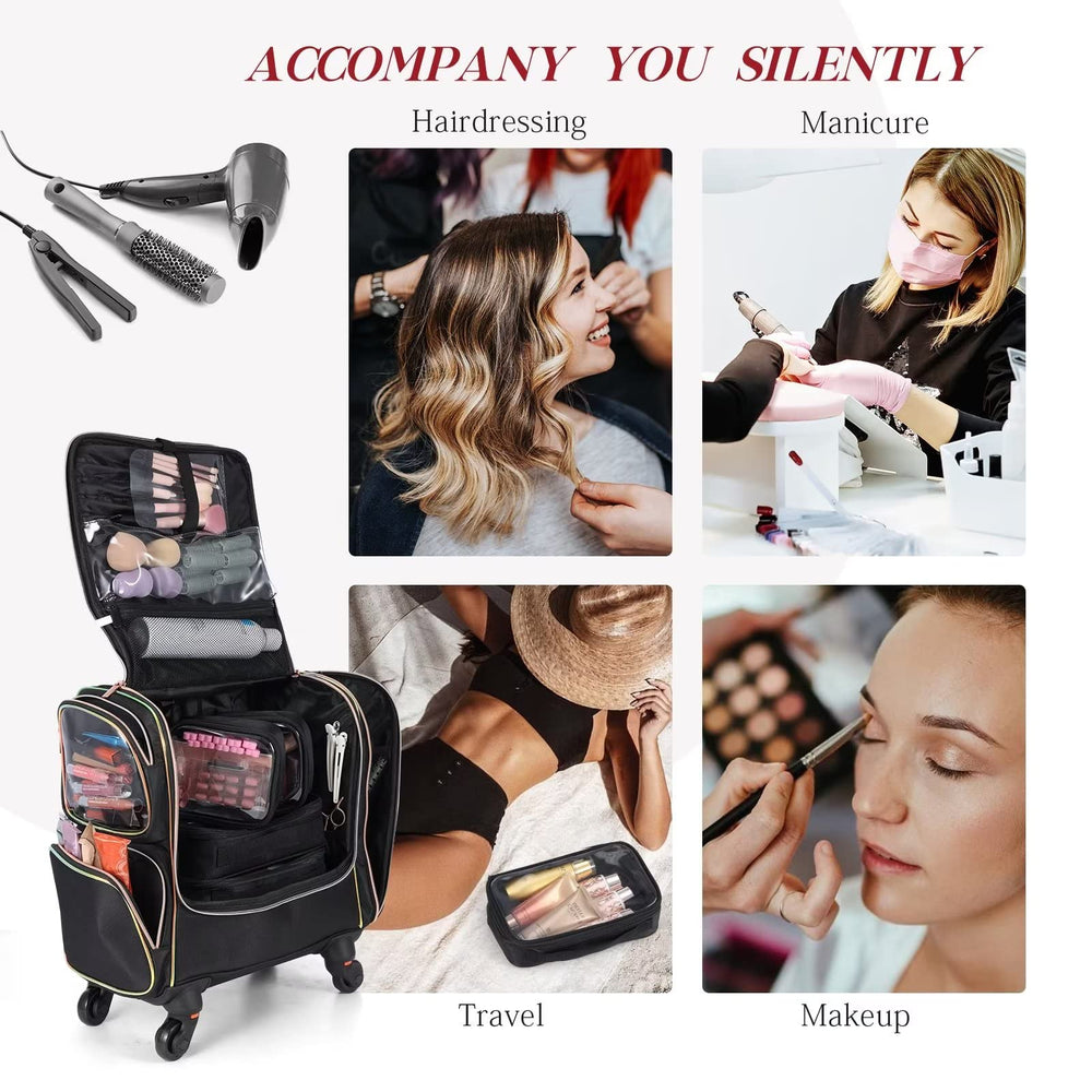 Stagiant valise-noire-pour-professionnels-maquillage: compagnon fiable pour tournées et séances studio.